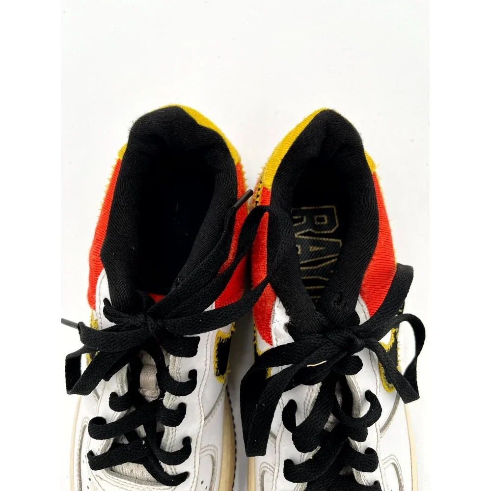 Nike Air Force 1 Low LV8 DD9530-100 Sneakers Kids 6.5Y White Orange Leather